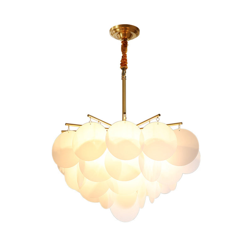 25"/25.5"/34" Wide White Flaky Chandelier 4 Lights - Rebooters