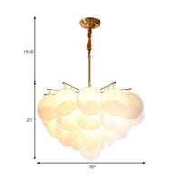 25"/25.5"/34" Wide White Flaky Chandelier 4 Lights - Rebooters