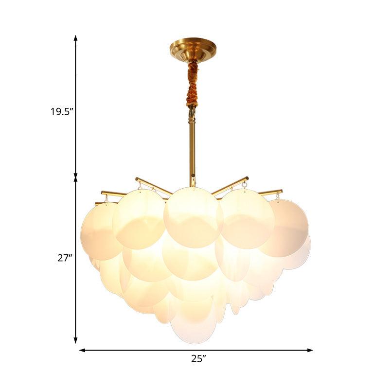 25"/25.5"/34" Wide White Flaky Chandelier 4 Lights - Rebooters