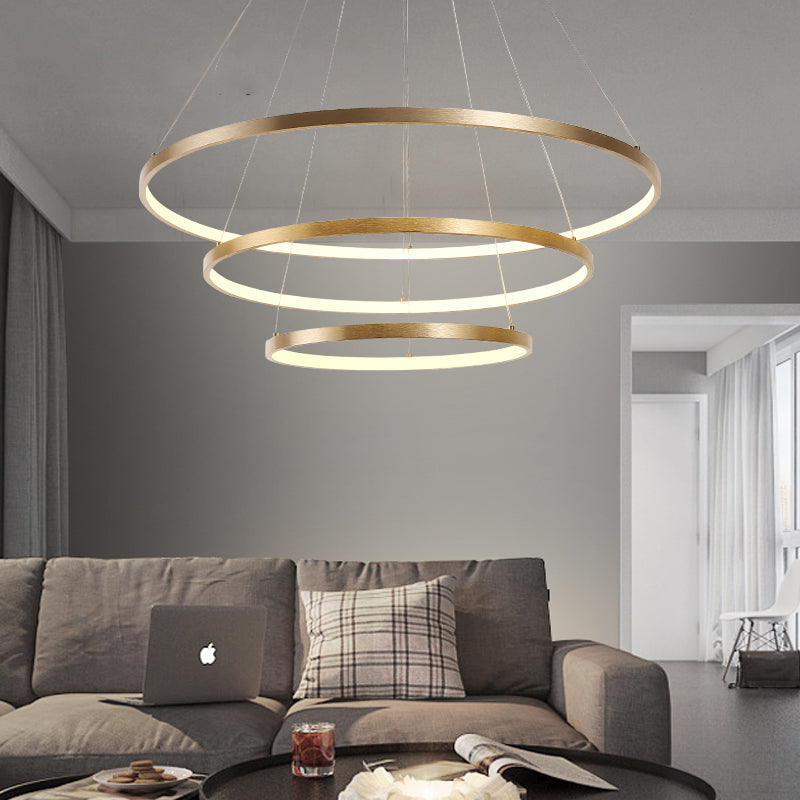 23.5"/31.5" Dia Gold Loop Chandelier Modern LED Ceiling Light - Rebooters