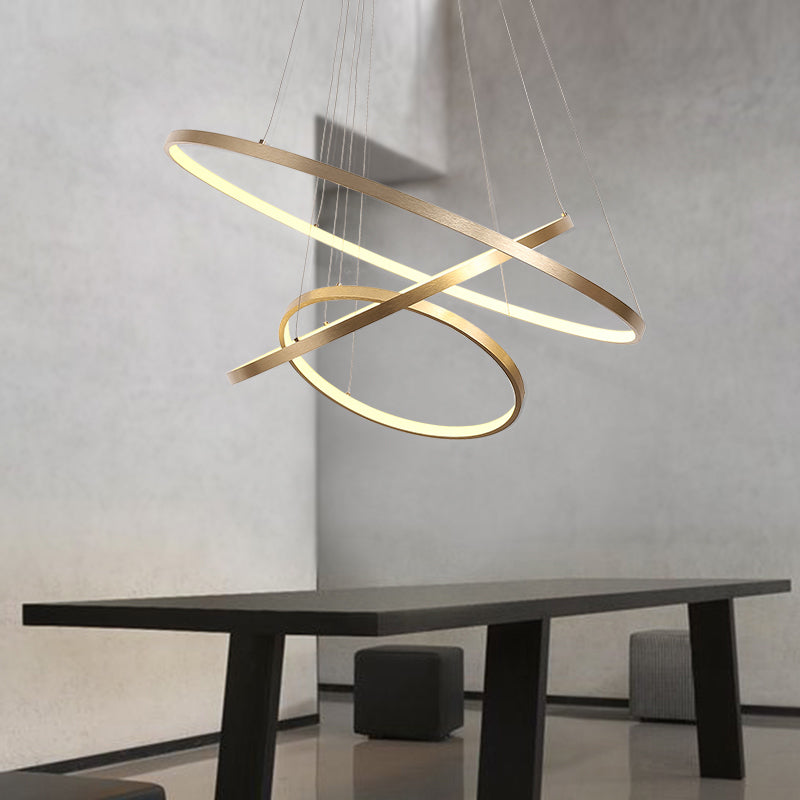 23.5"/31.5" Dia Gold Loop Chandelier Modern LED Ceiling Light - Rebooters