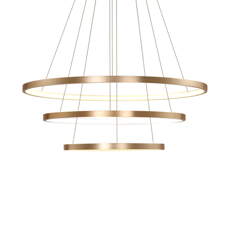 23.5"/31.5" Dia Gold Loop Chandelier Modern LED Ceiling Light - Rebooters