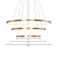23.5"/31.5" Dia Gold Loop Chandelier Modern LED Ceiling Light - Rebooters