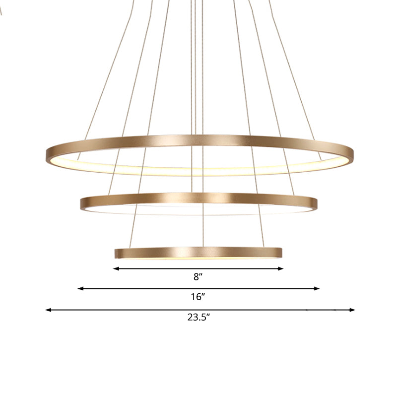 23.5"/31.5" Dia Gold Loop Chandelier Modern LED Ceiling Light - Rebooters