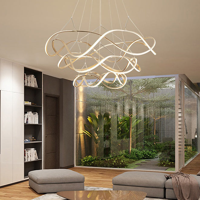 Twisting Acrylic Ceiling Light Modern LED Chandelier Pendant - Rebooters