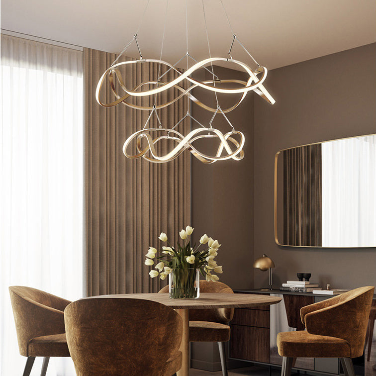 Twisting Acrylic Ceiling Light Modern LED Chandelier Pendant - Rebooters