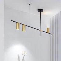 Asymmetrical Cylinder Chandelier Lighting Fixture Gold Ceiling Lamp - Rebooters