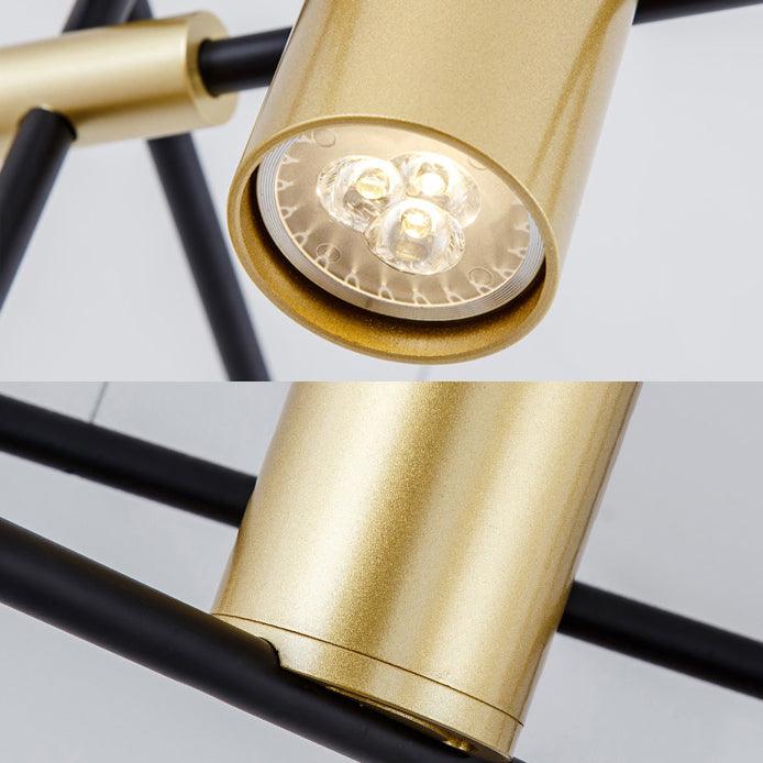 Asymmetrical Cylinder Chandelier Lighting Fixture Gold Ceiling Lamp - Rebooters