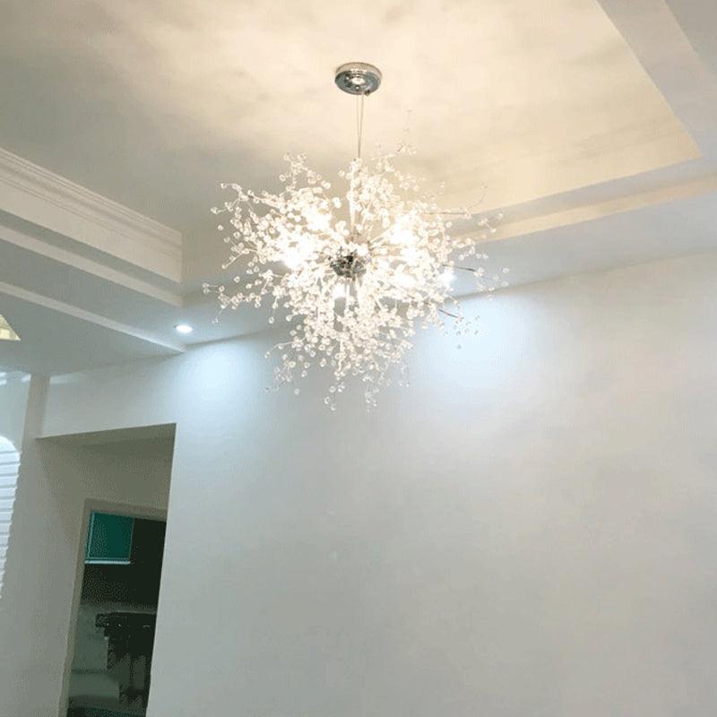 8/12 Lights Indoor Ceiling Fixture with Firework Crystal Shade - Rebooters
