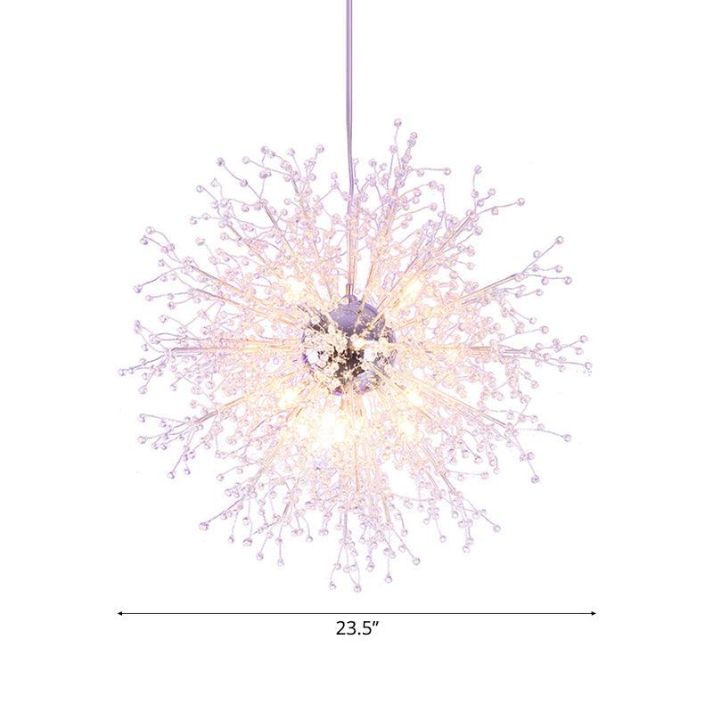 8/12 Lights Indoor Ceiling Fixture with Firework Crystal Shade - Rebooters