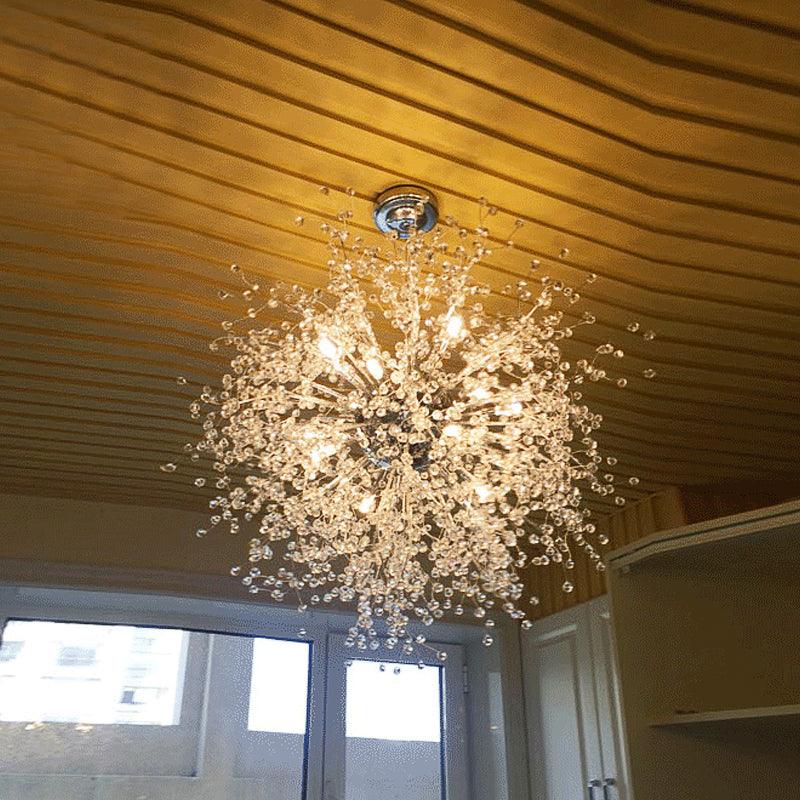 8/12 Lights Indoor Ceiling Fixture with Firework Crystal Shade - Rebooters