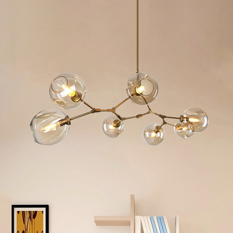 Bubble Chandelier Lighting Contemporary Glass 3/5 Heads Pendant Lamp - Rebooters