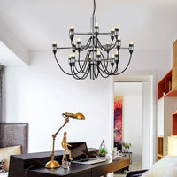 Layered Chandelier Lighting Modernist Style Metallic 18/30 Lights Dining Room Ceiling Lamp in Chrome - Rebooters