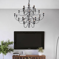 Layered Chandelier Lighting Modernist Style Metallic 18/30 Lights Dining Room Ceiling Lamp in Chrome - Rebooters