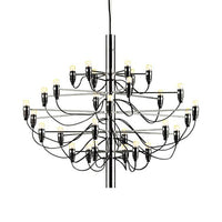 Layered Chandelier Lighting Modernist Style Metallic 18/30 Lights Dining Room Ceiling Lamp in Chrome - Rebooters