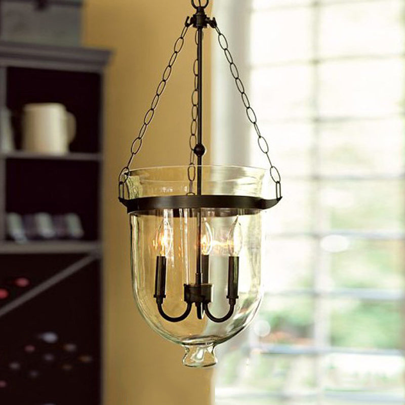 3-Light Suspension Chandelier Pendant Light in Black - Rebooters