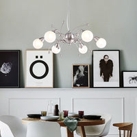 6/8 Lights Dining Room Chandelier Light with Globe Shade - Rebooters