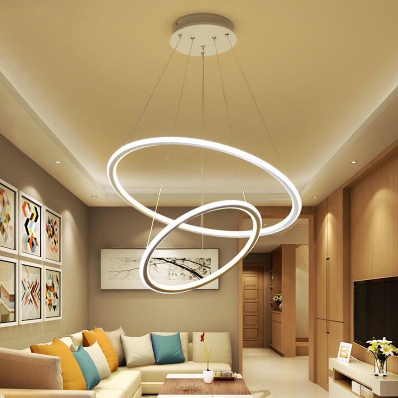 1/2/3 Lights Living Room Ceiling Pendant Circle Acrylic Shade - Rebooters