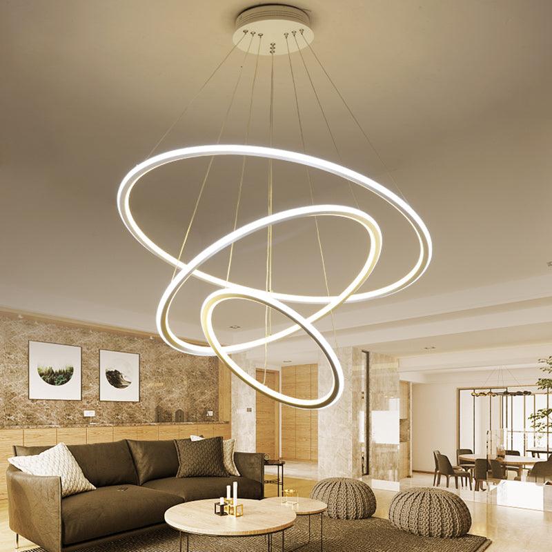 1/2/3 Lights Living Room Ceiling Pendant Circle Acrylic Shade - Rebooters