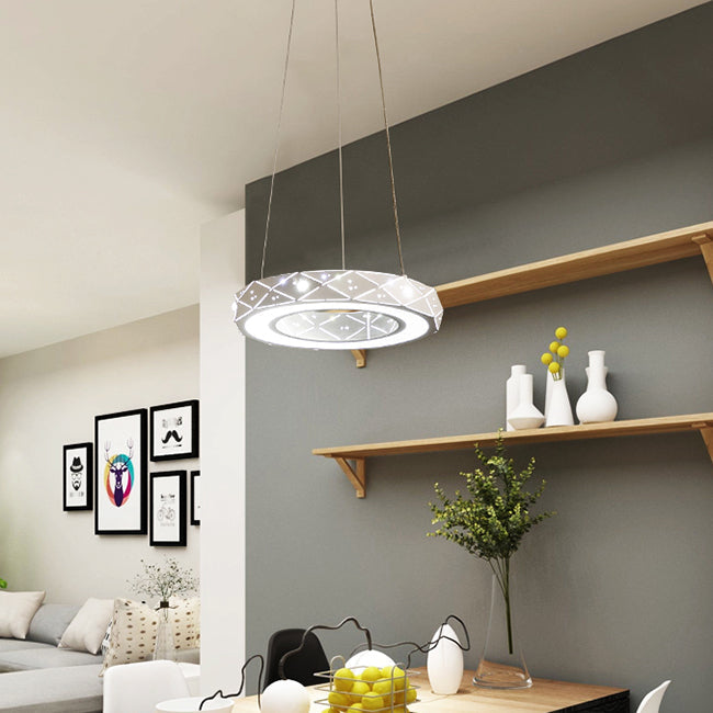 1/2/3-Light Dining Room Pendant Light with Ring Acrylic Shade - Rebooters