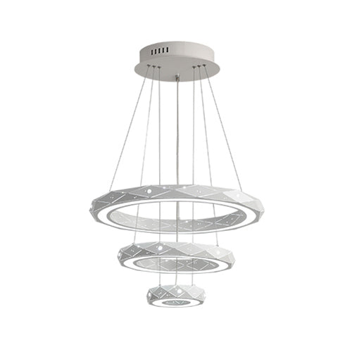 1/2/3-Light Dining Room Pendant Light with Ring Acrylic Shade - Rebooters