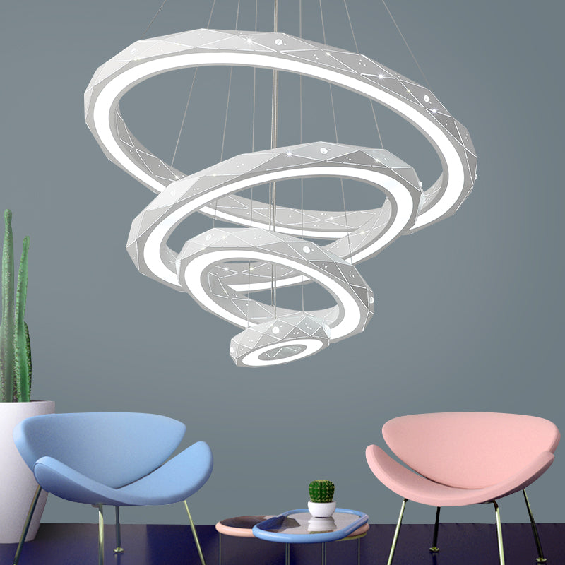 1/2/3-Light Dining Room Pendant Light with Ring Acrylic Shade - Rebooters