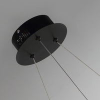 1/2-Light Circular Chandelier Lamp Contemporary Crystal LED Black Hanging Light Fixture - Rebooters