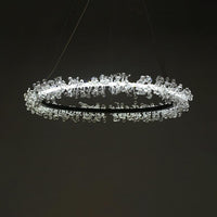 1/2/3-Light Black Ring Pendant Chandelier Modern Crystal Light - Rebooters