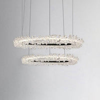 1/2/3-Light Black Ring Pendant Chandelier Modern Crystal Light - Rebooters