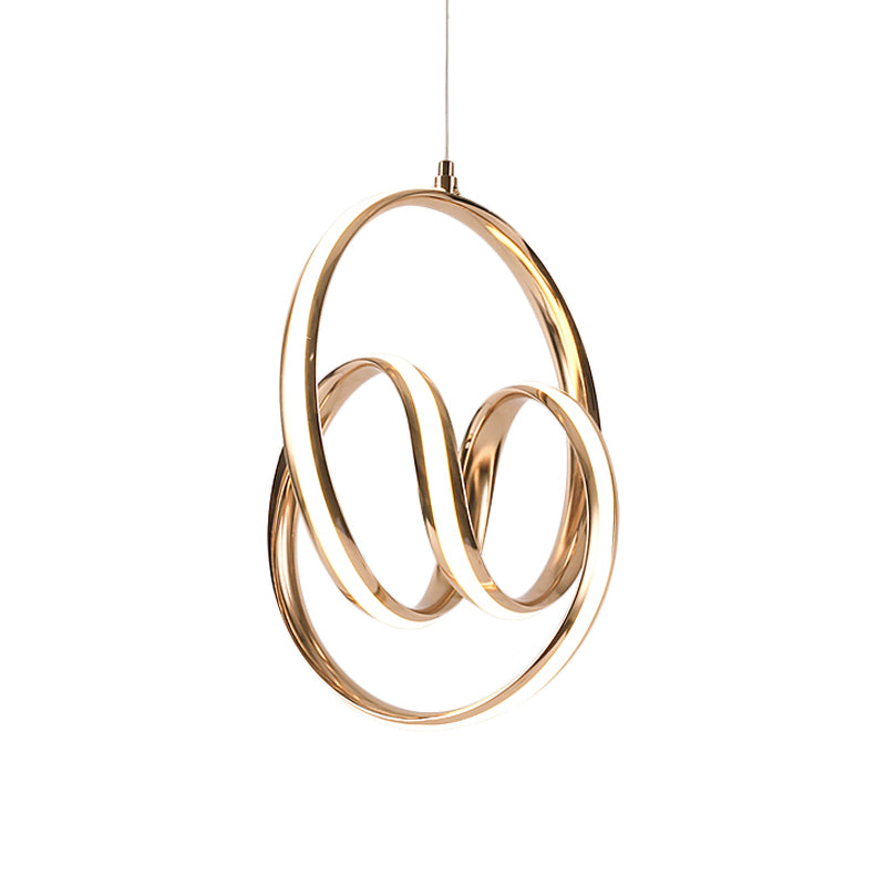 Twisted Restaurant Chandelier Pendant Acrylic LED Simplicity Ceiling Light in Gold - Rebooters