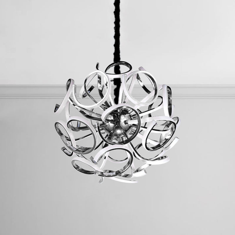 Globe Chandelier Pendant Light Contemporary Acrylic 12/18/24 Lights Gold Silver Ceiling Light - Rebooters