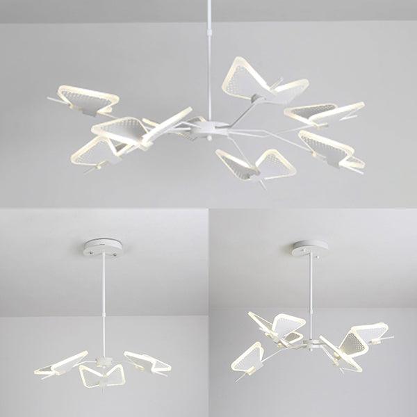 3/6/8 Lights Bedroom Chandelier with Butterfly Acrylic Shade - Rebooters