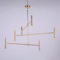Bare Bulb Chandelier Lamp Mid-Century Metal 12 Lights - Rebooters