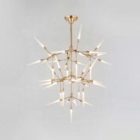 Acrylic Spur Chandelier Lighting Modern Stylish 5/25 Lights Gold Finish Ceiling Light Fixture - Rebooters