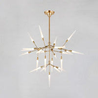 Acrylic Spur Chandelier Lighting Modern Stylish 5/25 Lights Gold Finish Ceiling Light Fixture - Rebooters