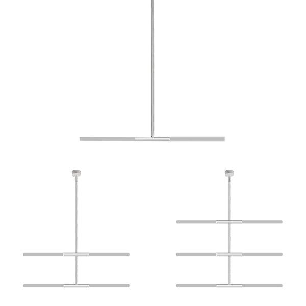 Acrylic Tubular Chandelier Modern 2/4/6 Lights Black White Gold Ceiling Pendant - Rebooters