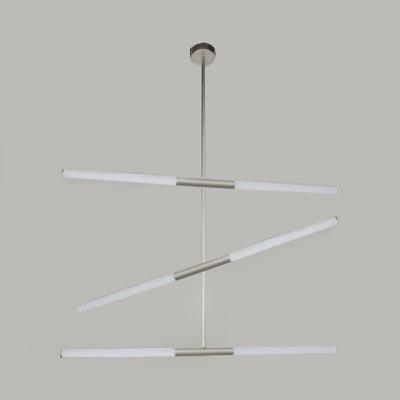 Acrylic Tubular Chandelier Modern 2/4/6 Lights Black White Gold Ceiling Pendant - Rebooters