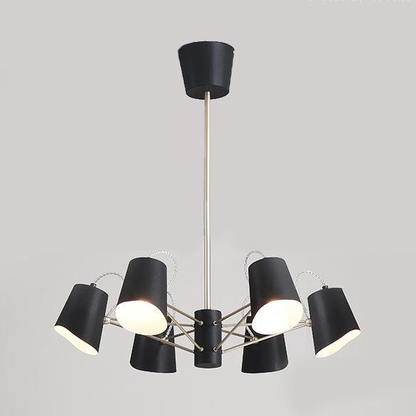 3/6/8 Lights Bucket Chandelier Light Black Pendant Fixture - Rebooters