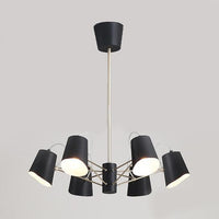 3/6/8 Lights Bucket Chandelier Light Black Pendant Fixture - Rebooters