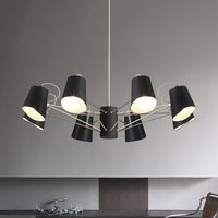3/6/8 Lights Bucket Chandelier Light Black Pendant Fixture - Rebooters