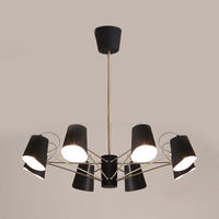 3/6/8 Lights Bucket Chandelier Light Black Pendant Fixture - Rebooters