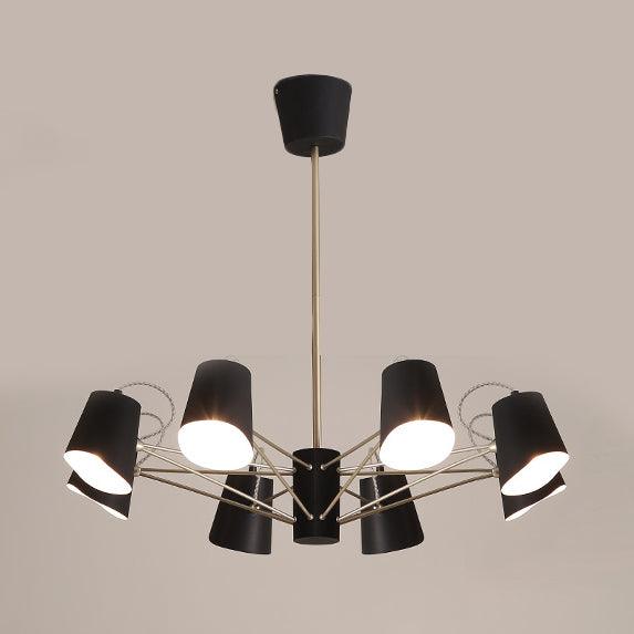 3/6/8 Lights Bucket Chandelier Light Black Pendant Fixture - Rebooters
