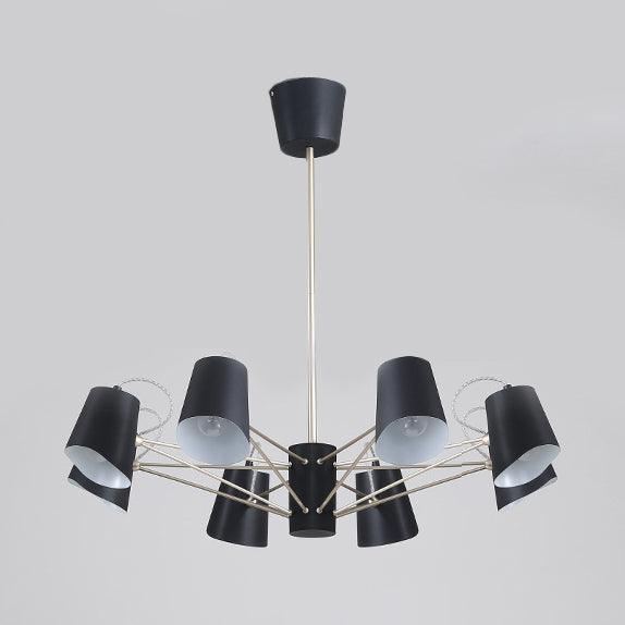 3/6/8 Lights Bucket Chandelier Light Black Pendant Fixture - Rebooters