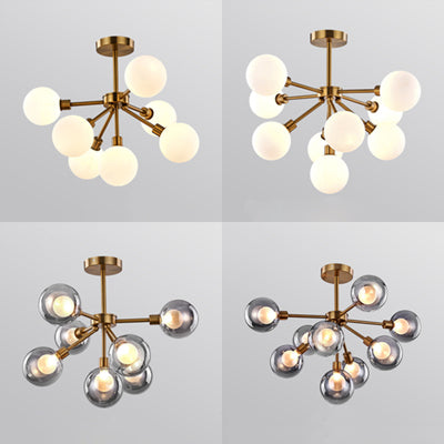 White/Smoke Bubble Pendant Light 7/9 Lights Chandelier - Rebooters