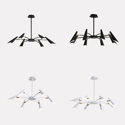 Black/White Spider Ceiling Lamp 6/8 Lights Modern Chandelier - Rebooters