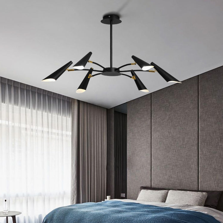 Black/White Spider Ceiling Lamp 6/8 Lights Modern Chandelier - Rebooters