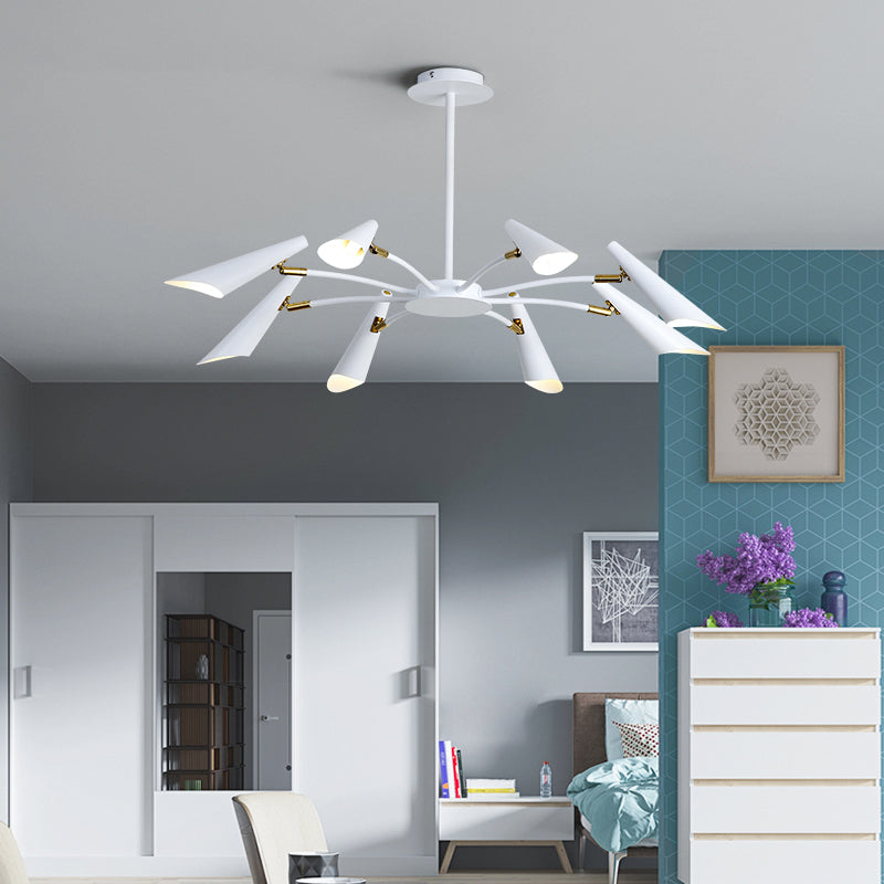 Black/White Spider Ceiling Lamp 6/8 Lights Modern Chandelier - Rebooters
