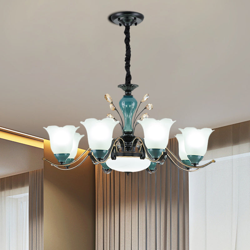 Flower Shade Suspension Lamp Countryside 3/6/8-Head Chandelier - Rebooters
