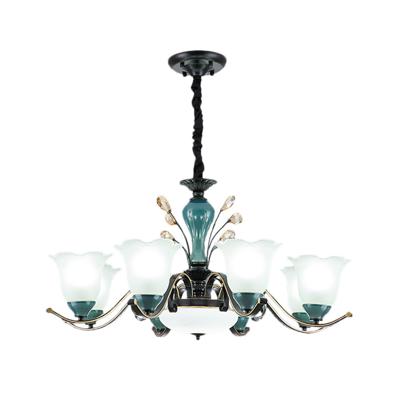 Flower Shade Suspension Lamp Countryside 3/6/8-Head Chandelier - Rebooters