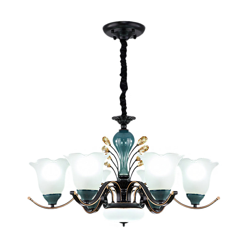 Flower Shade Suspension Lamp Countryside 3/6/8-Head Chandelier - Rebooters